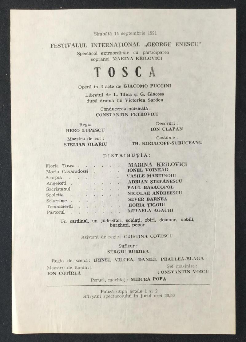 Scarpia în Tosca, 14 sept. 1991 (imaginea 1 din 2)