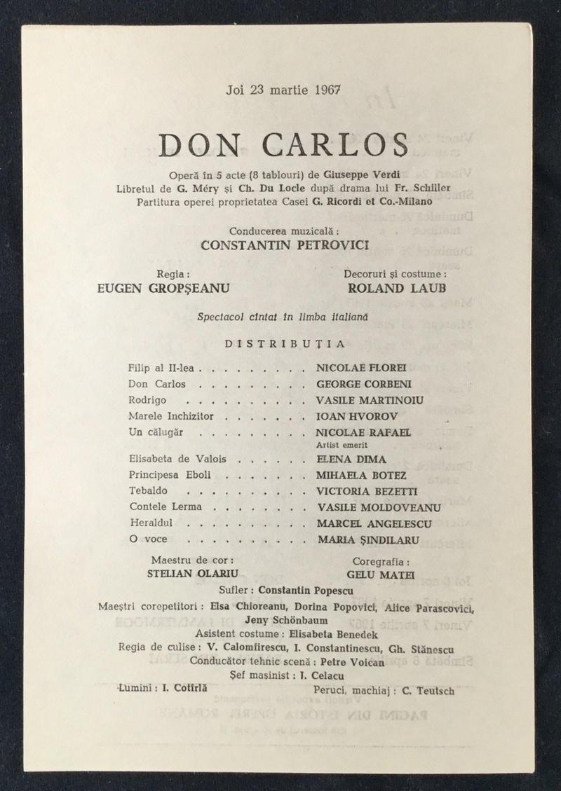 Rodrigo în Don Carlo, 23 mar. 1967 (imaginea 1 din 2)
