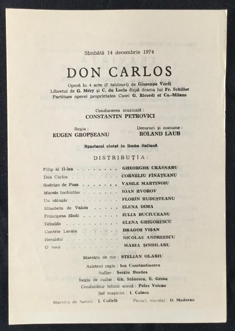 Rodrigo în Don Carlo, 14 dec. 1974 (imaginea 1 din 2)