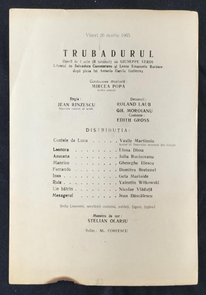 Contele de Luna în Trubadurul, 26 mar. 1965 (imaginea 1 din 2)