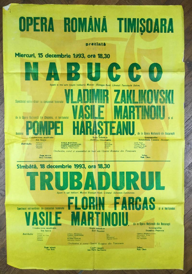 Nabucco în Nabucco, 15 dec. 1993