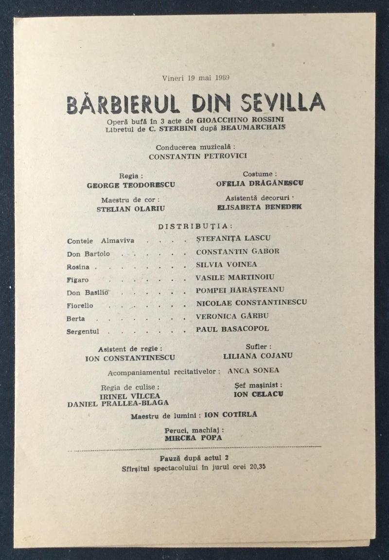 Figaro în Bărbierul din Sevilla, 19 mai 1989