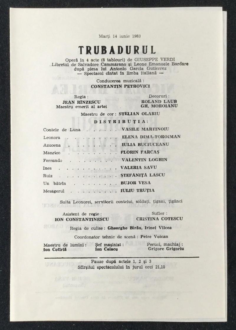 Contele de Luna în Trubadurul, 14 iun. 1983 (imaginea 1 din 2)