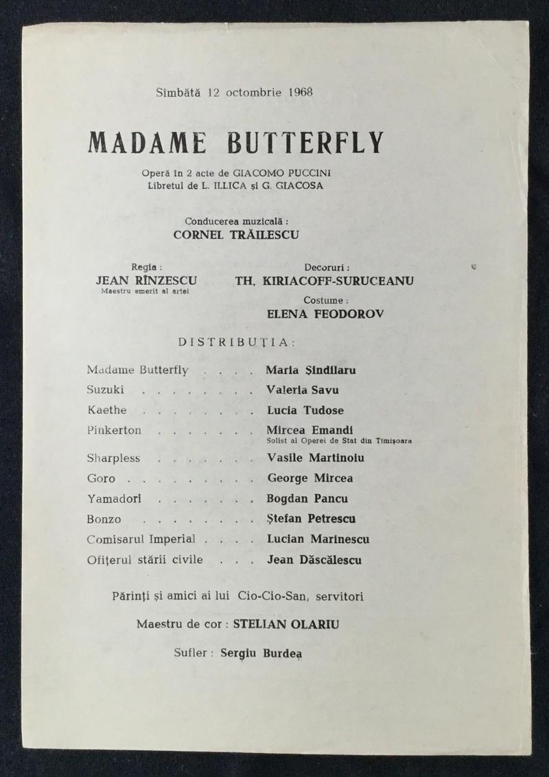 Sharpless în Madama Butterfly, 12 oct. 1968