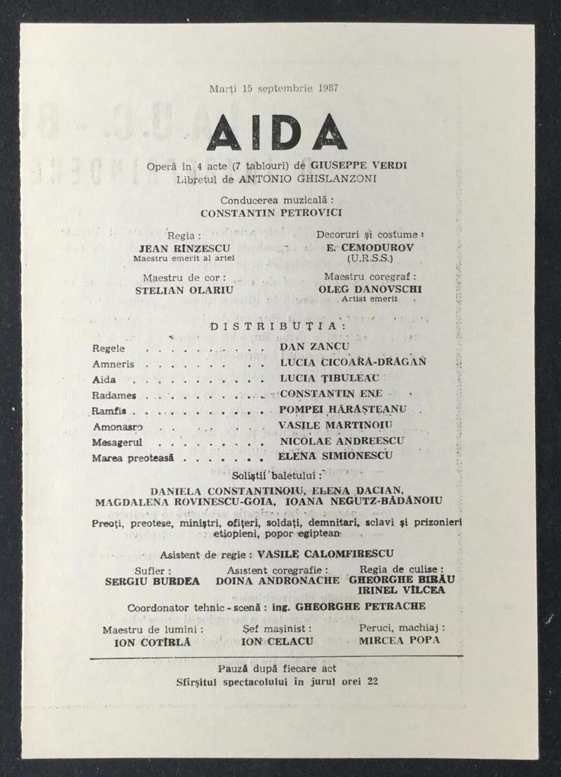 Amonastro în Aida, 15 sept. 1987