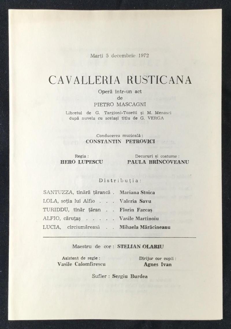 Alfio în Cavaleria Rusticană, 5 dec. 1972 (imaginea 1 din 2)