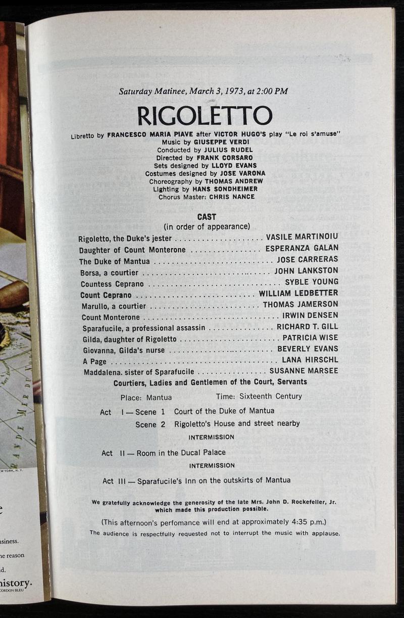 Rigoletto în Rigoletto, 3 mar. 1973 (imaginea 3 din 3)