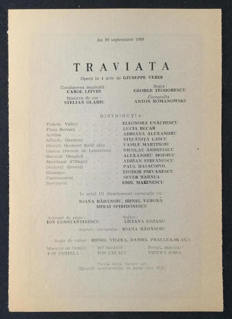 Giorgio Germont în Traviata, 28 sept. 1989