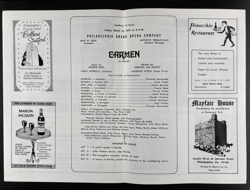 Escamilio în Carmen, 10 mar. 1972 (imaginea 1 din 3)