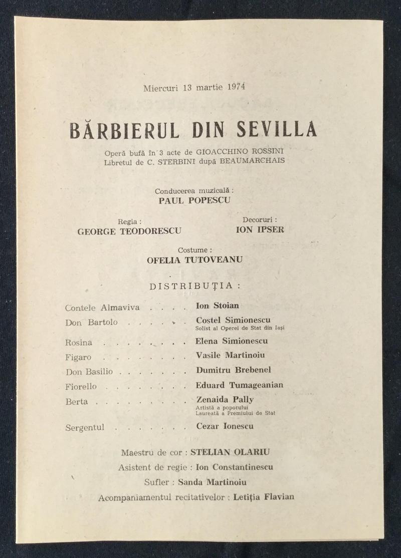 Figaro în Bărbierul din Sevilla, 13 mar. 1974 (imaginea 1 din 2)