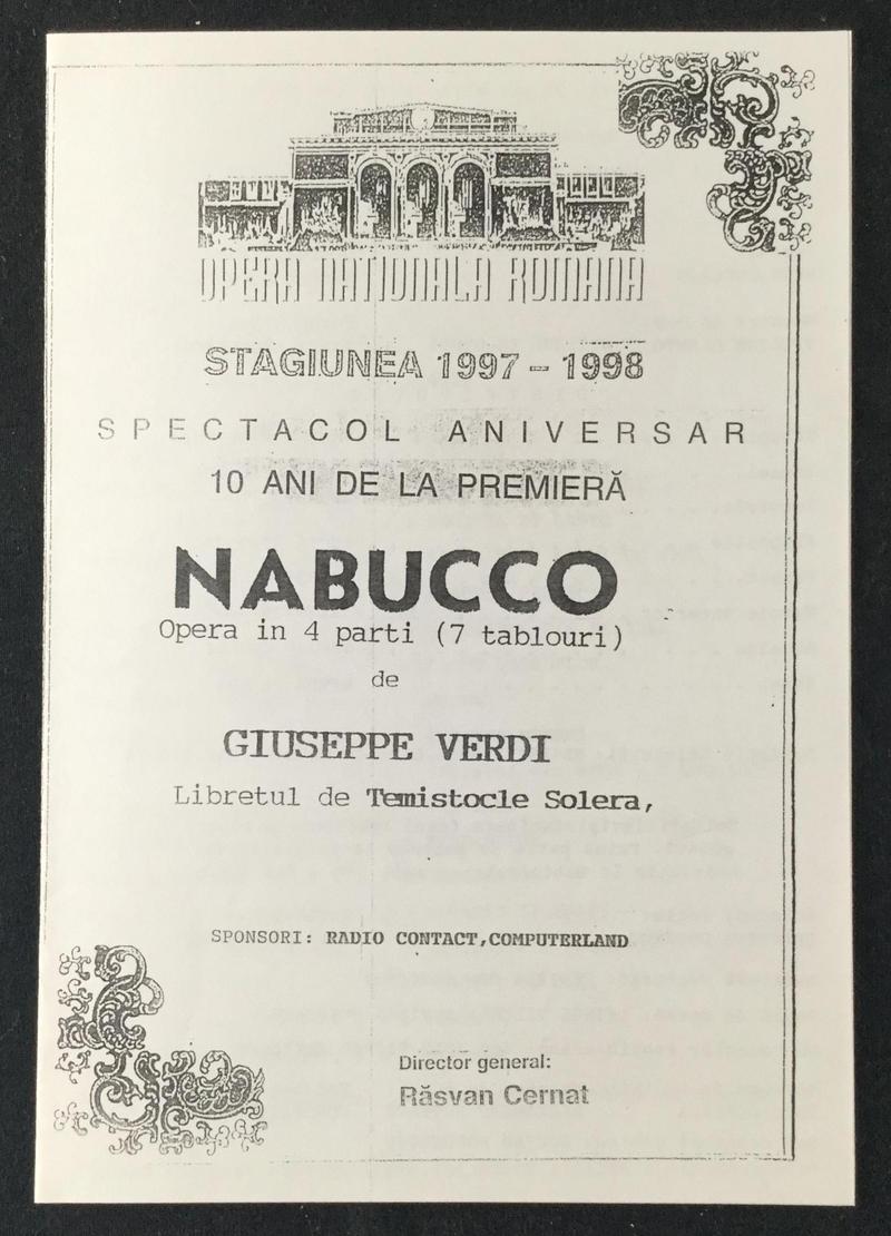 Nabucco în Nabucco, 29 oct. 1997 (imaginea 2 din 3)