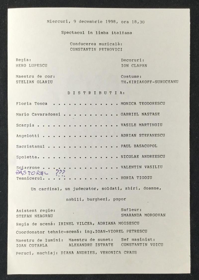 Scarpia în Tosca, 9 dec. 1998 (imaginea 1 din 2)