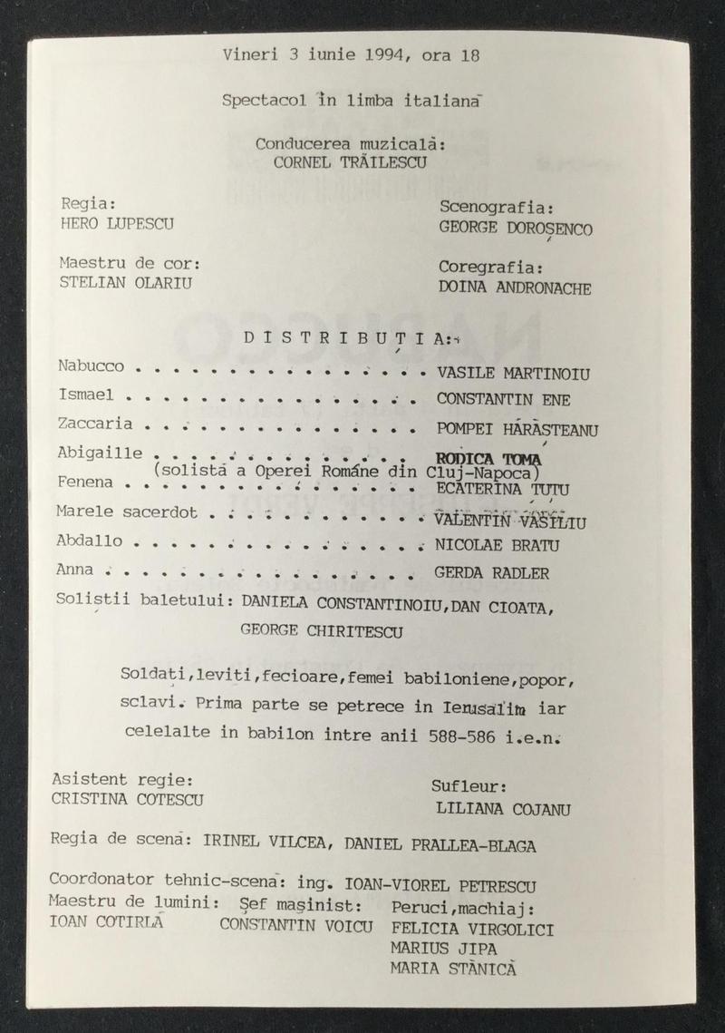 Nabucco în Nabucco, 3 iun. 1994 (imaginea 1 din 3)