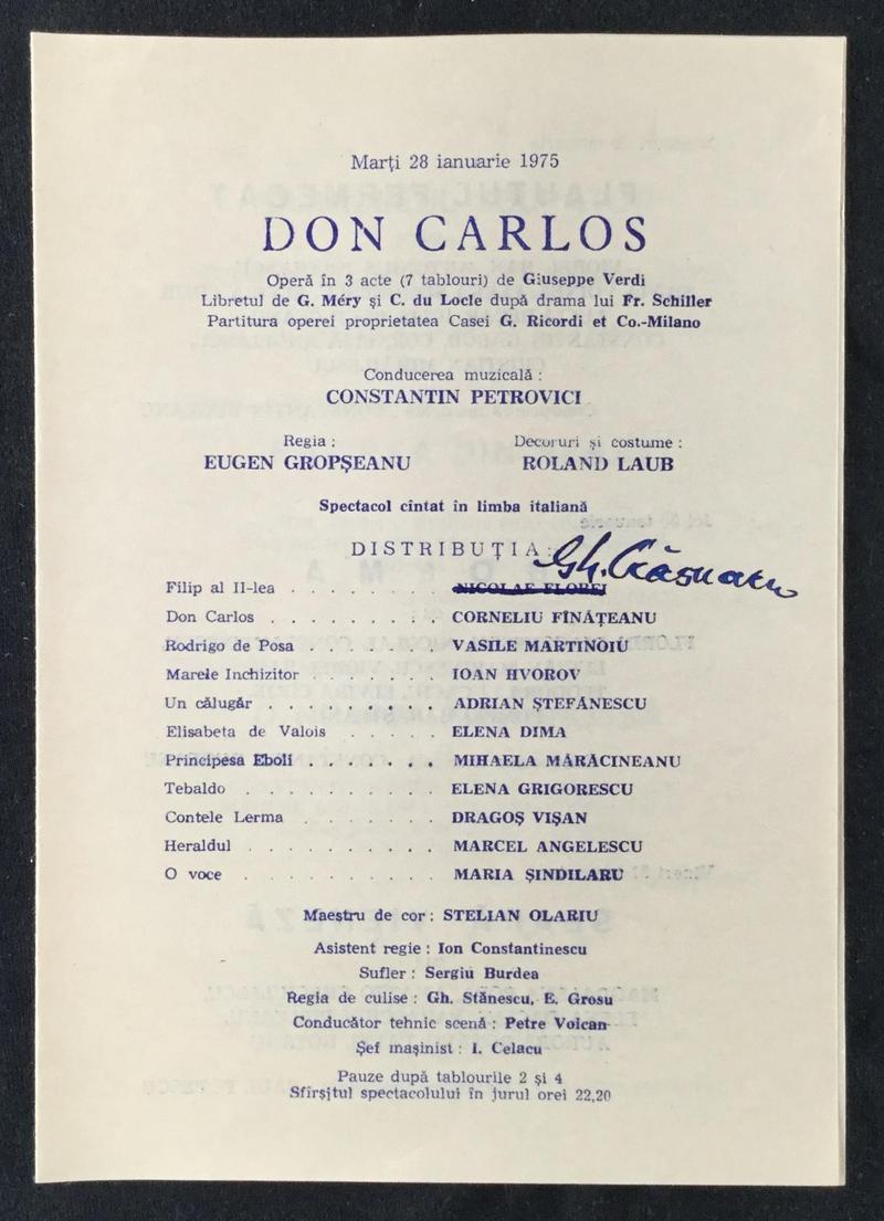Rodrigo în Don Carlo, 28 ian. 1975 (imaginea 1 din 2)