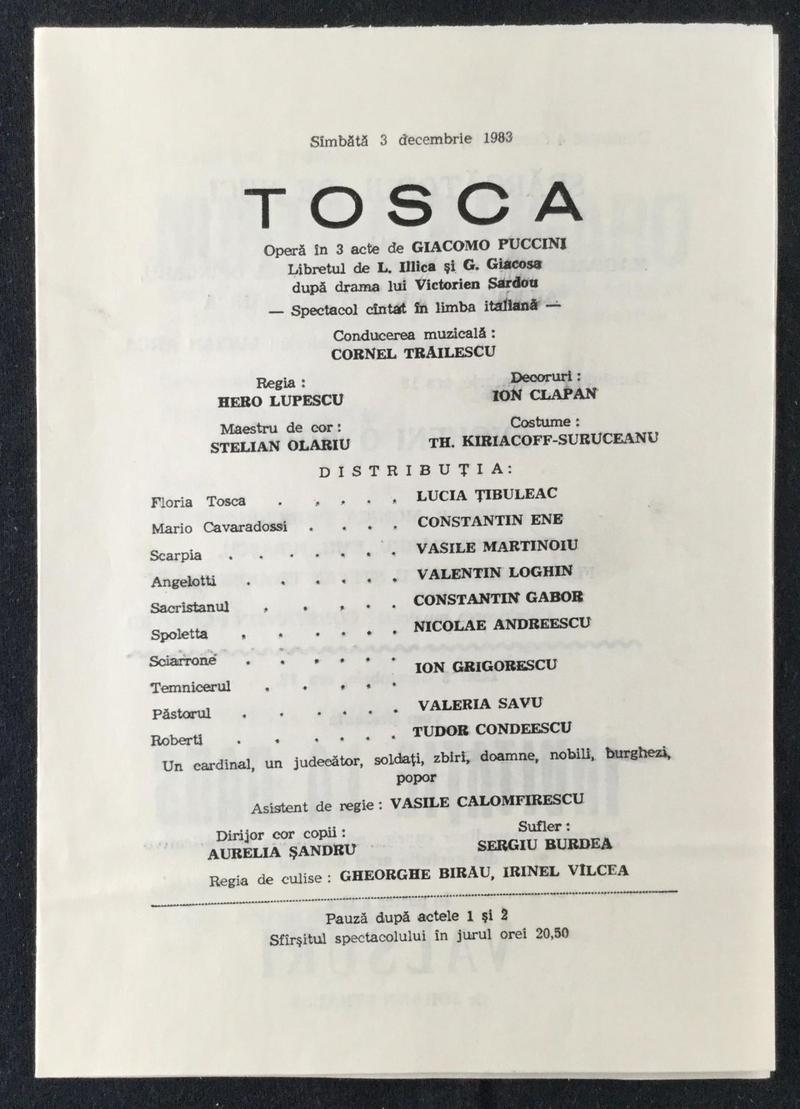 Scarpia în Tosca, 3 dec. 1983 (imaginea 1 din 2)